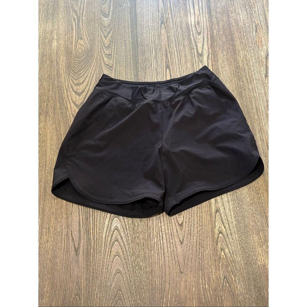 Lands’ End Womens Athletic Running Shorts Elastic Waist Pull-On Black Size 8